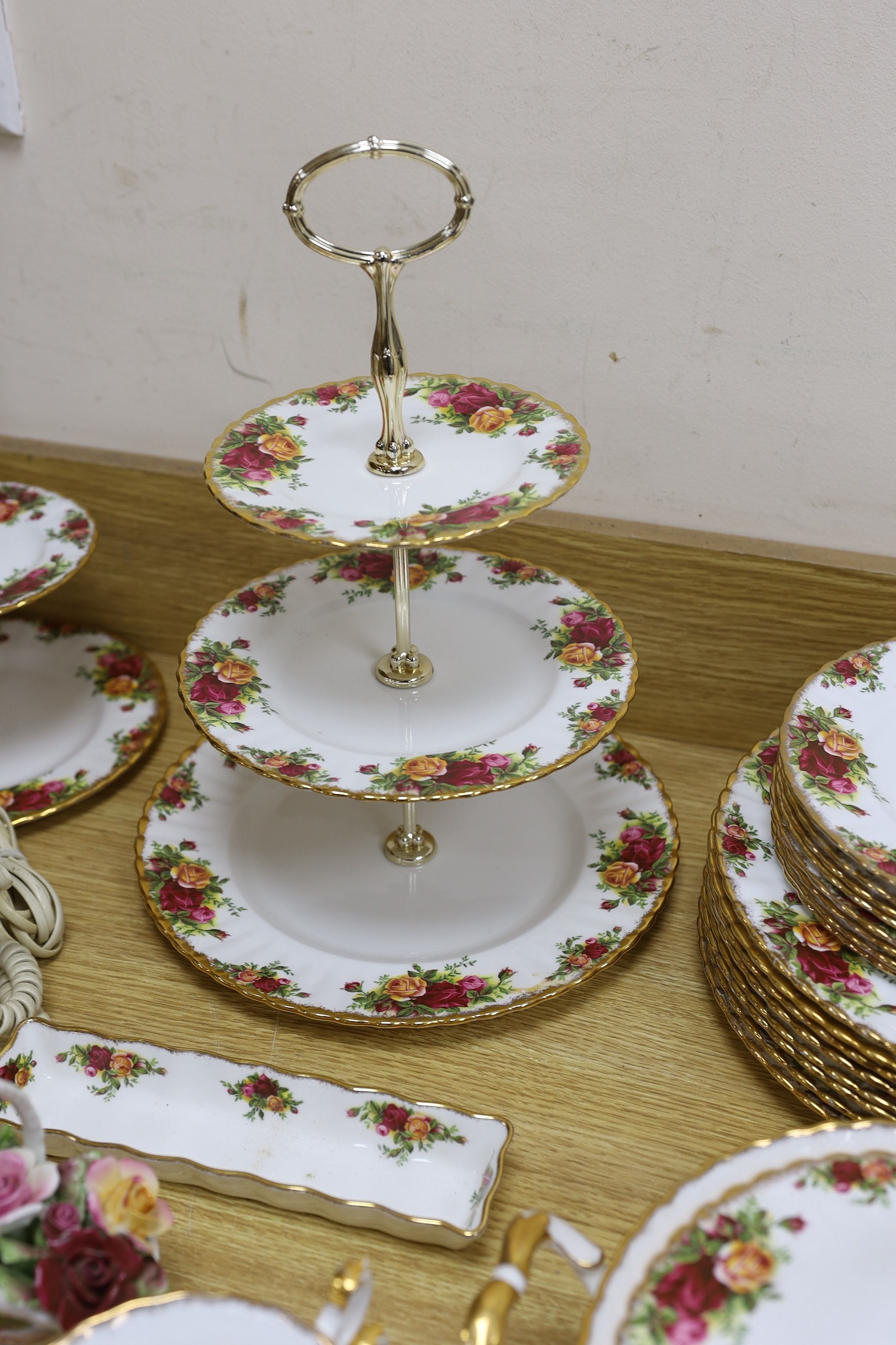 An extensive Royal Albert Old Country Roses dinner, tea service etc.